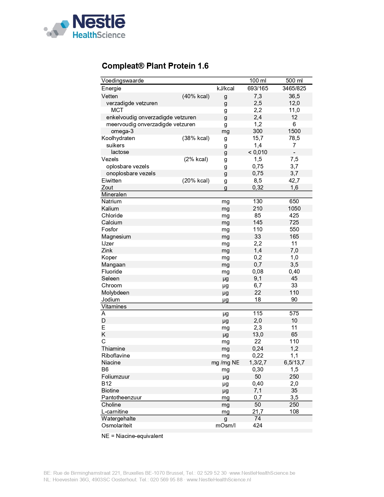 Compleat Plant Protein 1 6 Nutrition entérale Nestlé Health Science