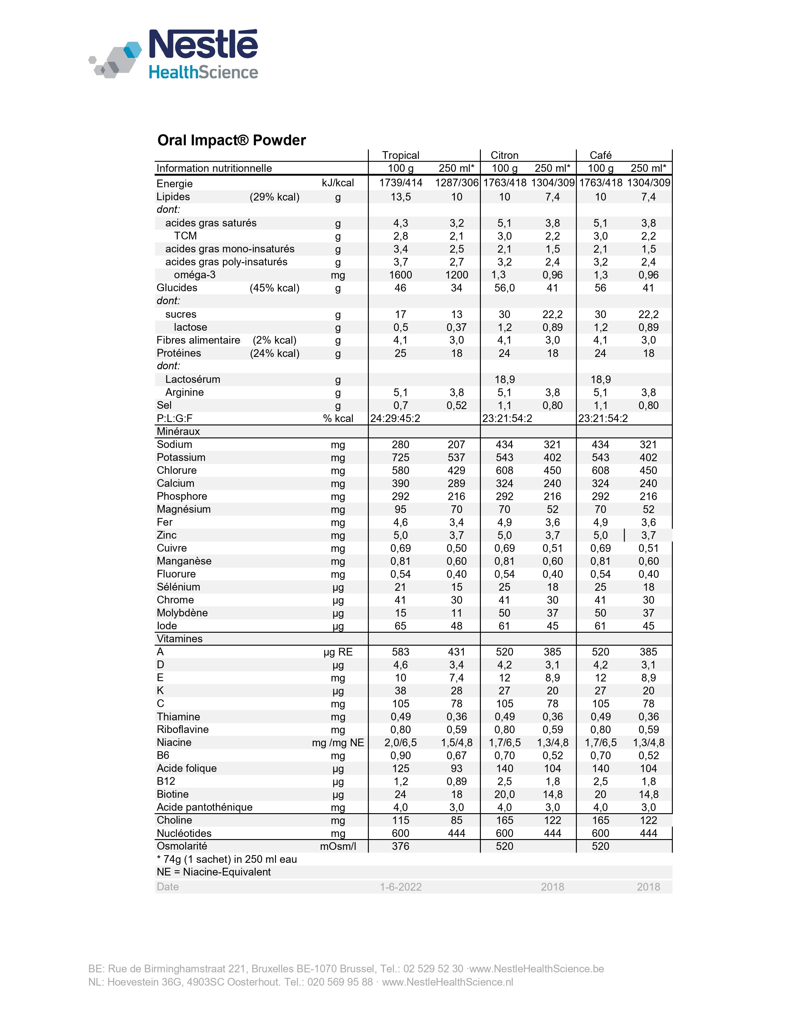 Nutritionnelle Oral Impact® 