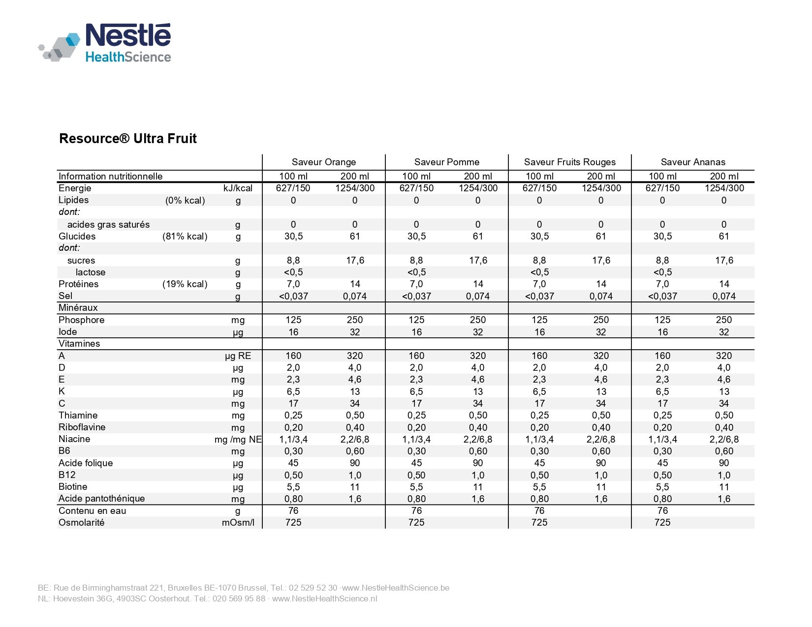 Resource Ultra Fruit Nutrition M dicale Orale Nestl Health Science